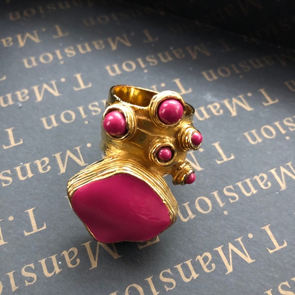Yves Saint Laurent YSL Arty Oval chunky Ring with enamel - Picture 6 of 9